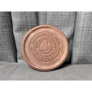Longaberger Pottery Button Basket Brick Bread Warming Stone 6 Inch Round USA